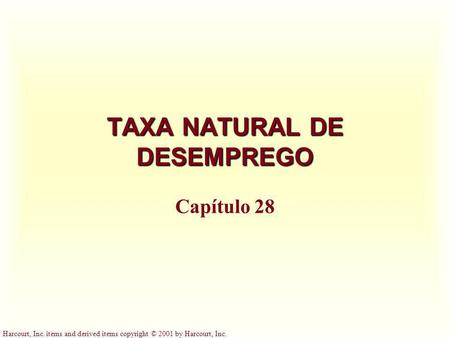 TAXA NATURAL DE DESEMPREGO