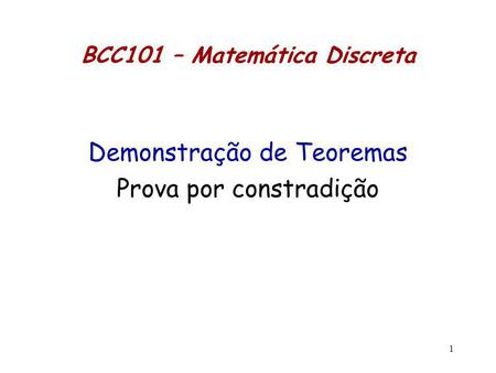 BCC101 – Matemática Discreta