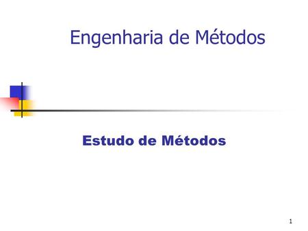 Engenharia de Métodos Estudo de Métodos.