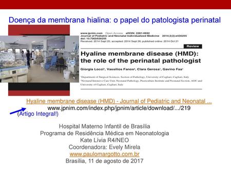 Doença da membrana hialina: o papel do patologista perinatal