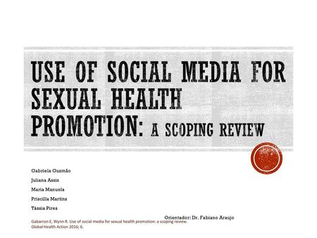 Use of social media for sexual health promotion: a scoping review