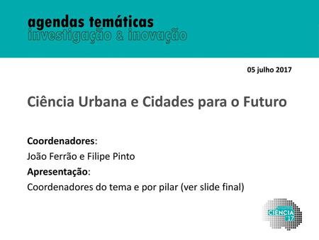 Ciência Urbana e Cidades para o Futuro