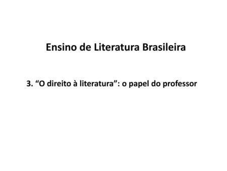 Ensino de Literatura Brasileira