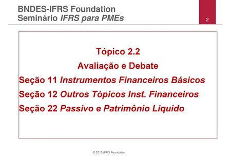 BNDES-IFRS Foundation Seminário IFRS para PMEs