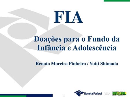 FIA Doações para o Fundo da Infância e Adolescência Título