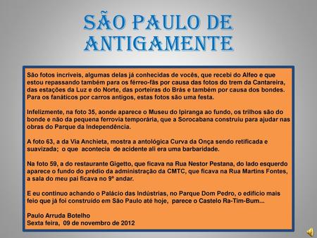 SÃO PAULO DE ANTIGAMENTE