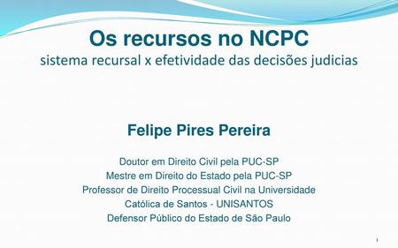 Felipe Pires Pereira Doutor em Direito Civil pela PUC-SP