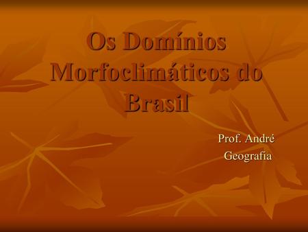 Os Domínios Morfoclimáticos do Brasil