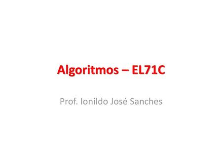Prof. Ionildo José Sanches