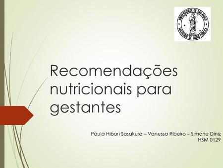 Recomendações nutricionais para gestantes