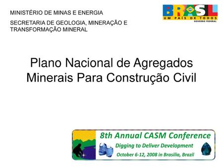 Plano Nacional de Agregados Minerais Para Construção Civil