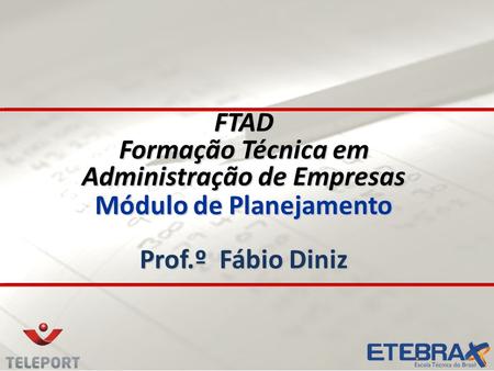 FTAD Formação Técnica em Administração de Empresas