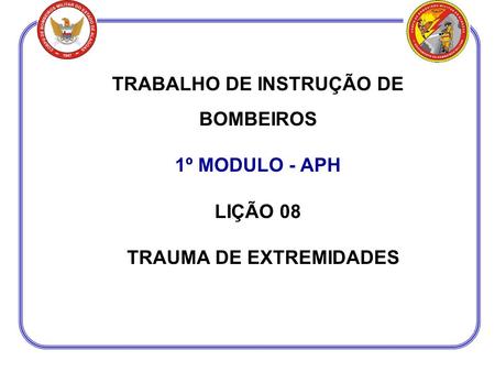 TRABALHO DE INSTRUÇÃO DE BOMBEIROS TRAUMA DE EXTREMIDADES