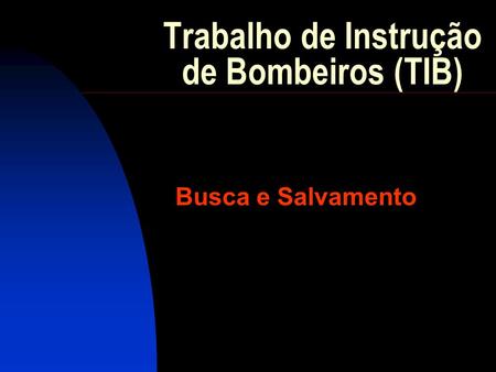Trabalho de Instrução de Bombeiros (TIB)
