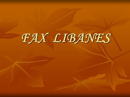 FAX LIBANES.