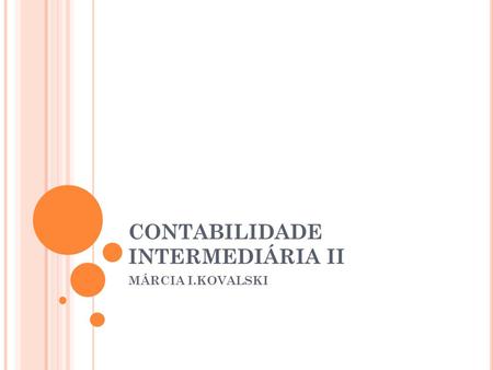 CONTABILIDADE INTERMEDIÁRIA II