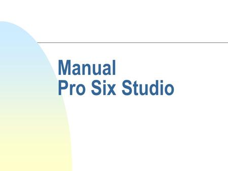 Manual Pro Six Studio.