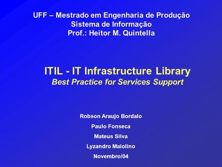 ITIL - IT Infrastructure Library