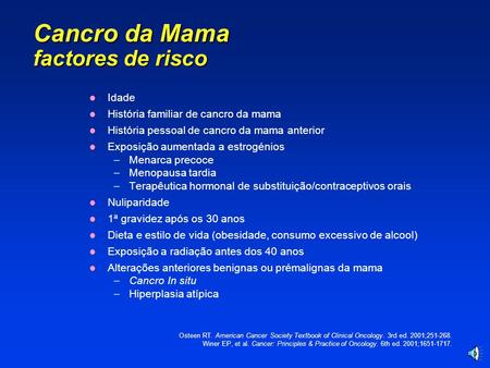Cancro da Mama factores de risco