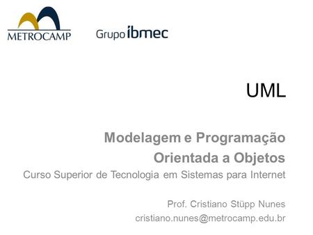 UML Modelagem e Programação Orientada a Objetos