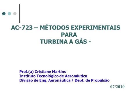 AC-723 – MÉTODOS EXPERIMENTAIS PARA