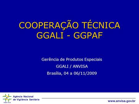 COOPERAÇÃO TÉCNICA GGALI - GGPAF