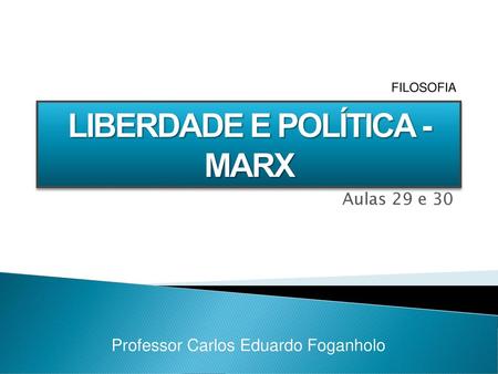 LIBERDADE E POLÍTICA - MARX
