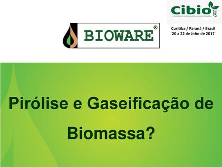 Pirólise e Gaseificação de Biomassa?