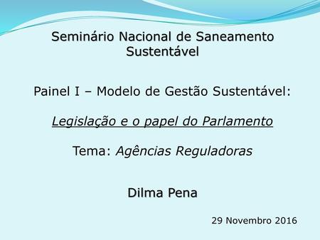 Seminário Nacional de Saneamento Sustentável