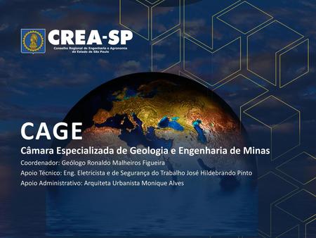 CAGE Câmara Especializada de Geologia e Engenharia de Minas