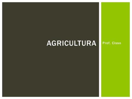 Agricultura Prof. Cisso.