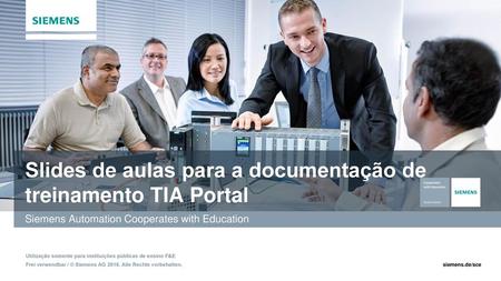 Slides de aulas para a documentação de treinamento TIA Portal