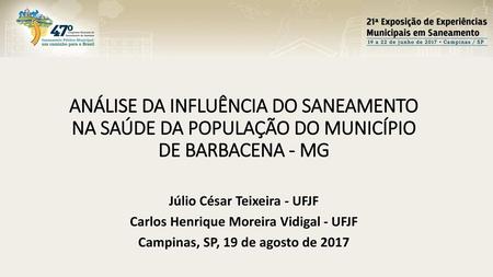 Júlio César Teixeira - UFJF Carlos Henrique Moreira Vidigal - UFJF