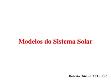 Modelos do Sistema Solar