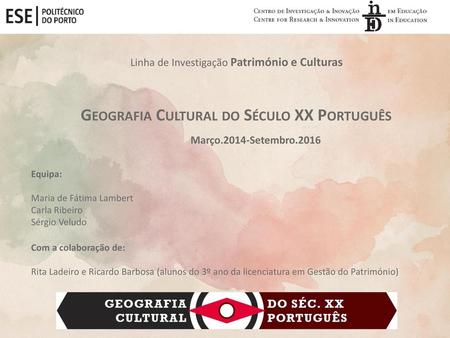 Geografia Cultural do Século XX Português