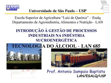 TECNOLOGIA DO ÁLCOOL - LAN 685