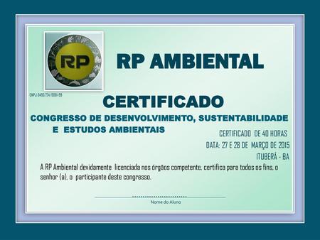 Certificado de 40 horas data: 27 E 28 de MARÇO de 2015 Ituberá - ba