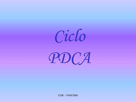 Ciclo PDCA COB - 19/09/2006.