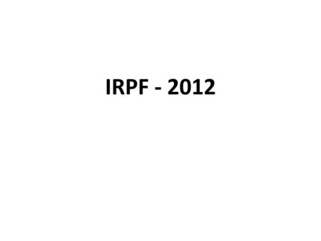 IRPF - 2012.