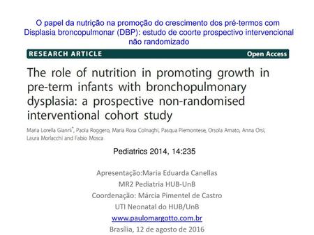 O papel da nutrição na promoção do crescimento dos pré-termos com