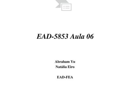 Abraham Yu Natália Eiro EAD-FEA