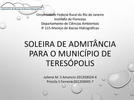soleira de admitância para o município de teresópolis