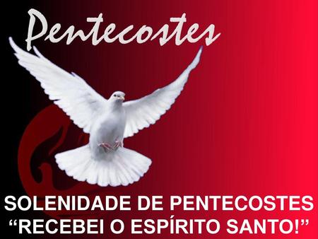 SOLENIDADE DE PENTECOSTES “RECEBEI O ESPÍRITO SANTO!”