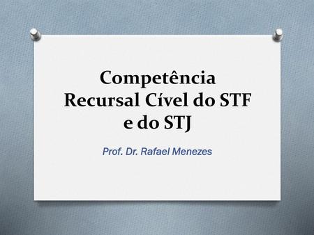 Competência Recursal Cível do STF e do STJ