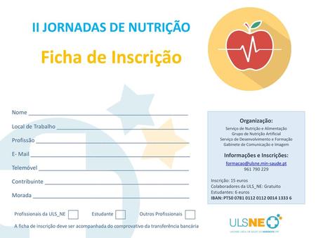 II JORNADAS DE NUTRIÇÃO Informações e Inscrições: