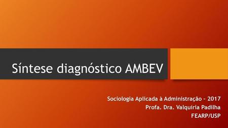 Síntese diagnóstico AMBEV