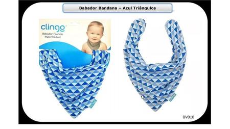 Babador Bandana – Azul Triângulos