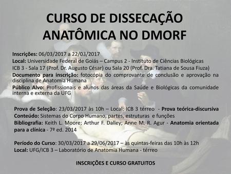CURSO DE DISSECAÇÃO ANATÔMICA NO DMORF