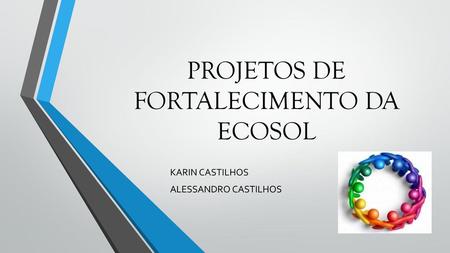 PROJETOS DE FORTALECIMENTO DA ECOSOL