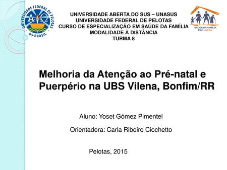 Melhoria da Atenção ao Pré-natal e Puerpério na UBS Vilena, Bonfim/RR